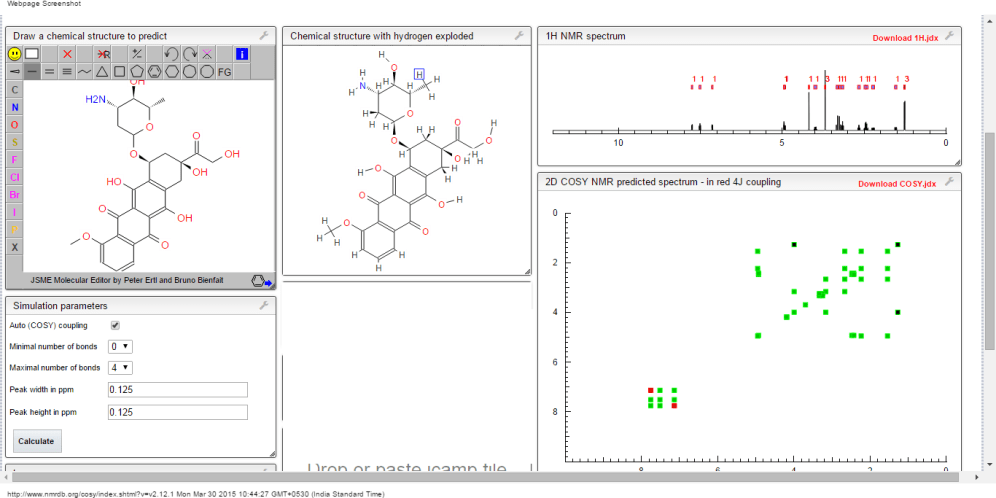 COSY NMR prediction EPI