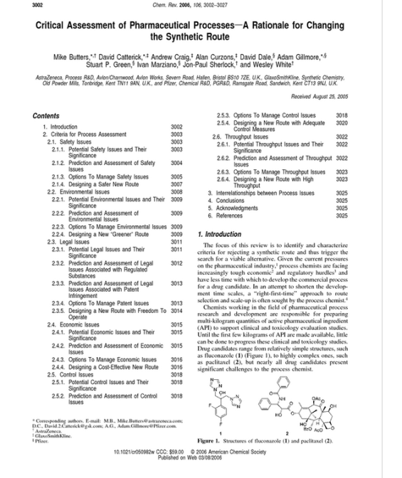Changing the Synthetic Route - Chemical Reviews ACS Publications - --